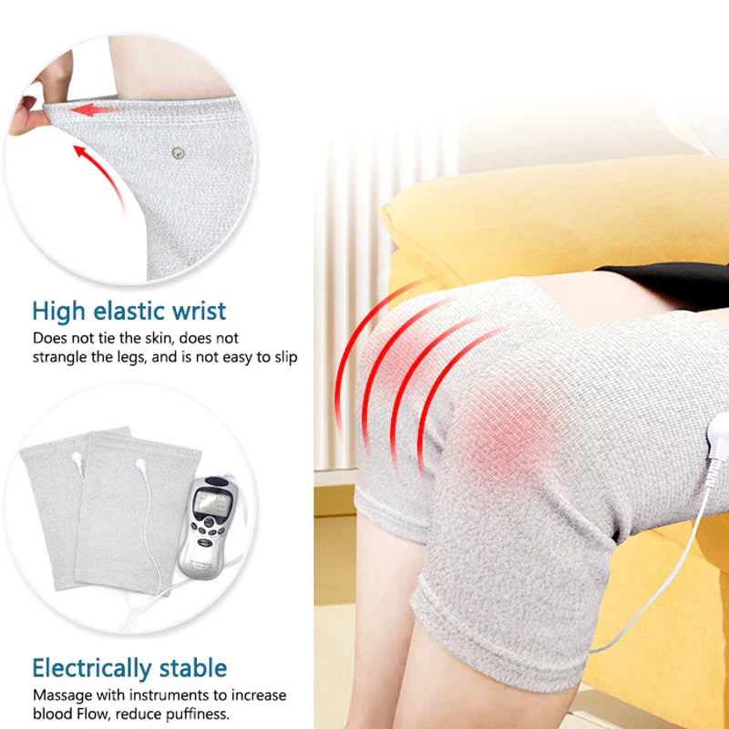 Conductive Silver Fiber Electrode Gloves & Socks – Muscle Stimulator TENS Bracer for Hand & Foot Massage