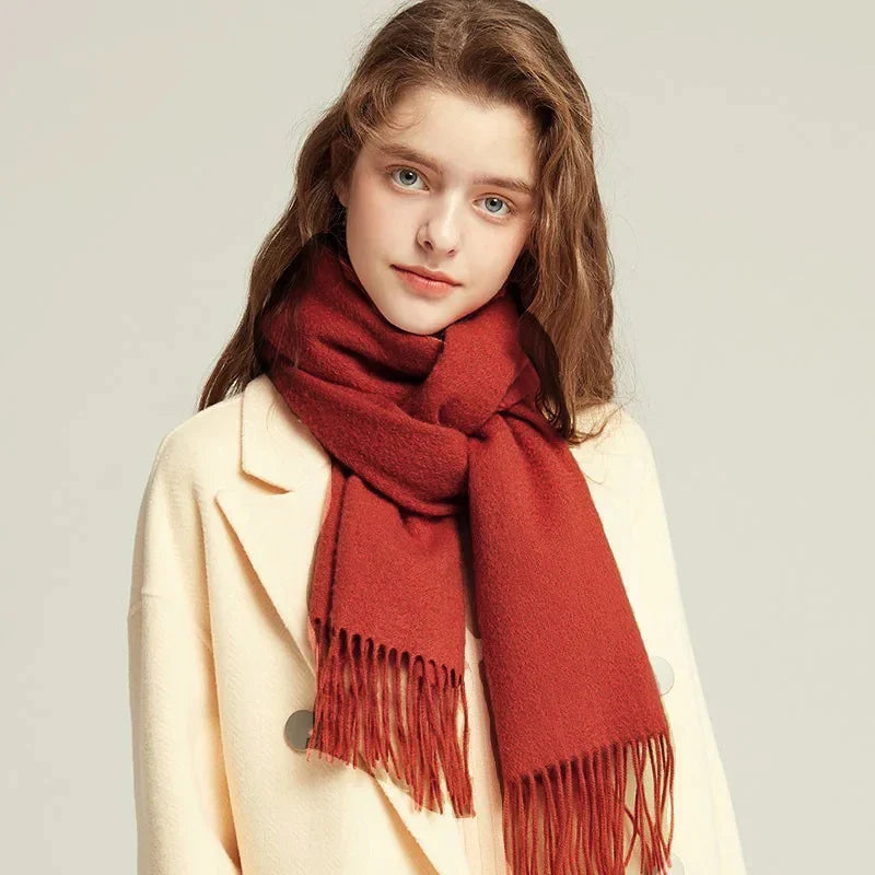 Solidlove Women’s Wool Winter Scarf – 100% Wool Cashmere Poncho Wrap, Fashionable Adult Scarf for Ladies