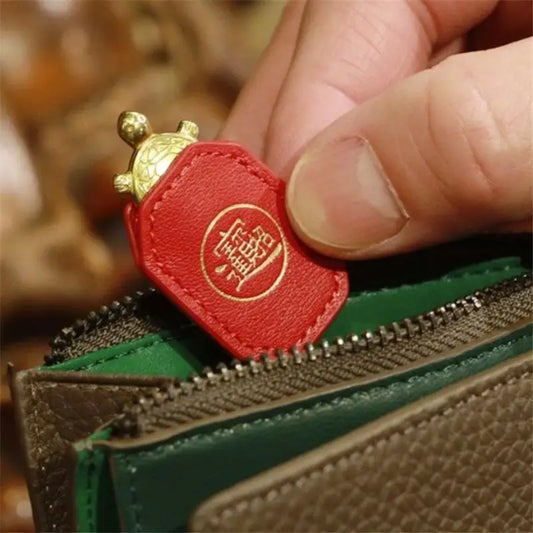 Money-Biting Turtle Ornament - Mini Feng Shui Lucky Turtle Charm for Longevity, Protection and Wealth