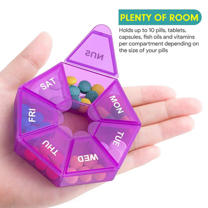 Folding Pill Case – Portable Medicine Organizer, Capsule & Tablet Storage Box, Empty Pillbox Container