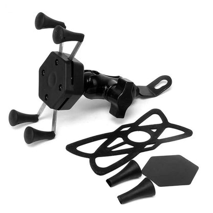 Universal 360° Rotating Motorcycle Phone Holder – Adjustable Rearview Mirror Mount for Scooter & Motorbike