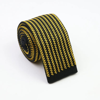 Classic Knit Neck Tie for Men — 6cm Plaid & Dots Casual Business Wedding Tie