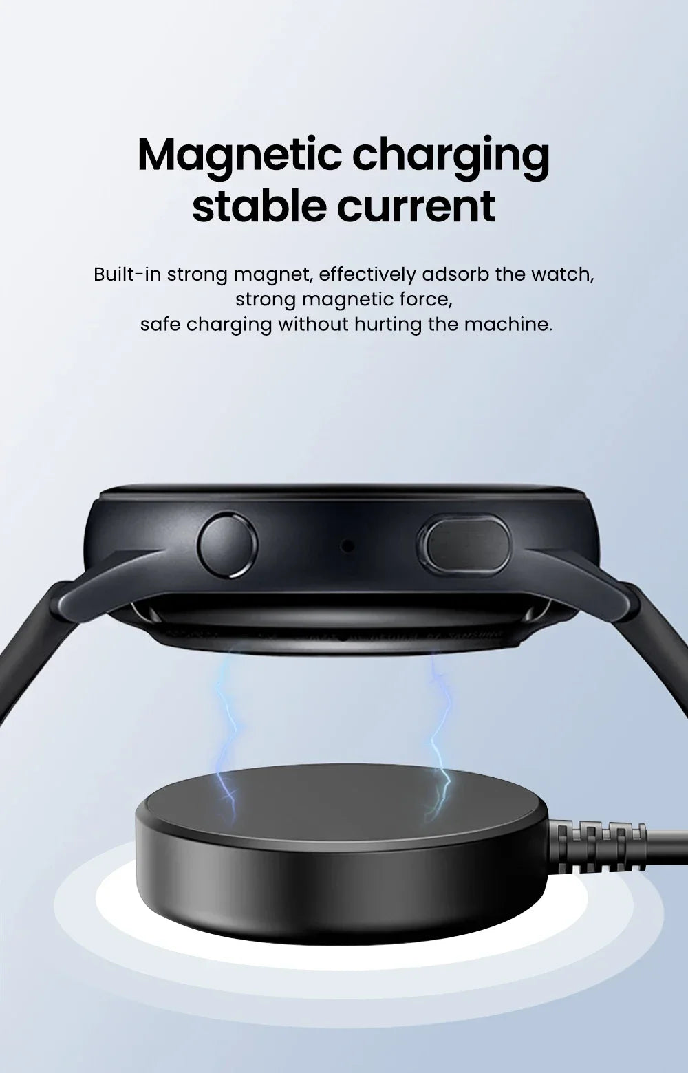 Magnetic Wireless Watch Charger – Fast Charging Dock for Samsung Galaxy Watch 8/7/6/5 Pro/5/4/3 Active 2, Portable Charging Station