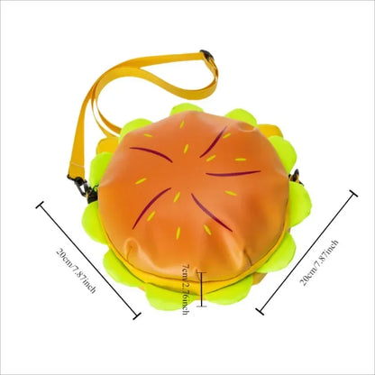 Stylish Hamburger PU Daypack Backpack – Casual Zipper Laptop Bag for Travel, Outdoor, and Unisex Use