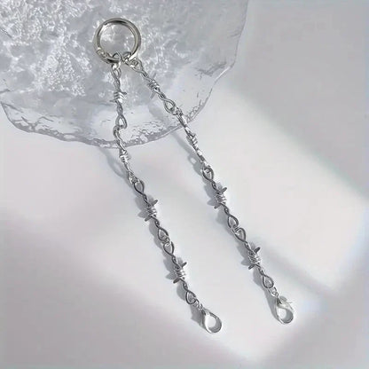 Gothic Punk Shoe Chain - Detachable Double Thorn Shoe Decor with Easy-Release Buckle for DIY Fashion