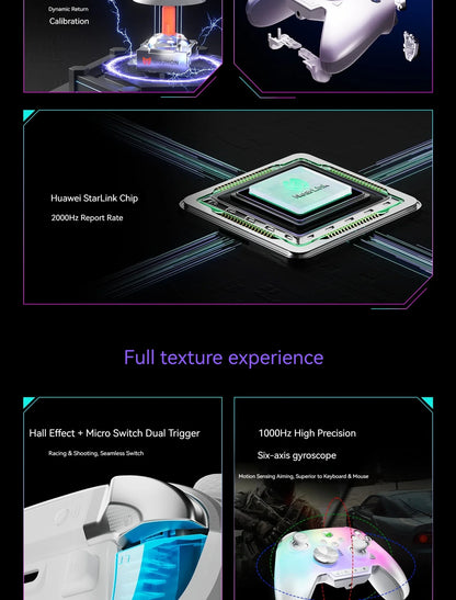 Bigbigwon Rainbow3 Wireless Game Controller Charging Base – RGB Magnetic Dock for PC Gaming