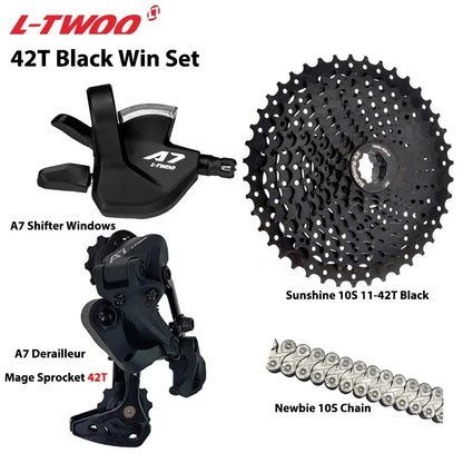 LTWOO A7 1x10S Groupset – 10-Speed Shifter & Derailleur with SUNSHINE Cassette 36T-50T & VXM Chain for MTB