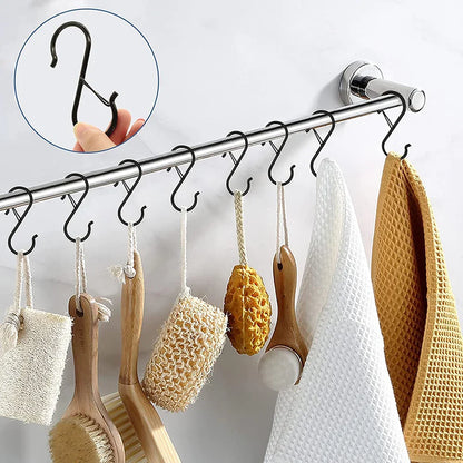 2/10pcs Metal S-Shape Hooks with Buckle - Multipurpose Hanging Clasps for Garden, Kitchen, Closet - Ideal for Pots, Bags, Clothes, Towels