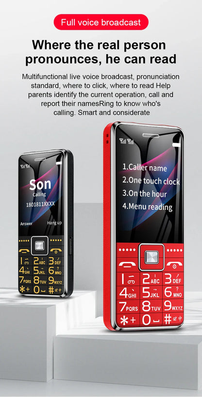 GSM 2G G600 BAR Phone – Dual SIM, 6800mAh Battery, SOS Button, 2.4" Screen, MP3 Recorder Mobile Cellphone for Seniors