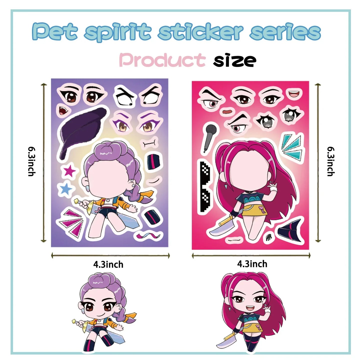 8/16/24pcs K-Pop Demon Hunters Puzzle Stickers – Cute Cartoon DIY Decals for Phone, Laptop & Luggage