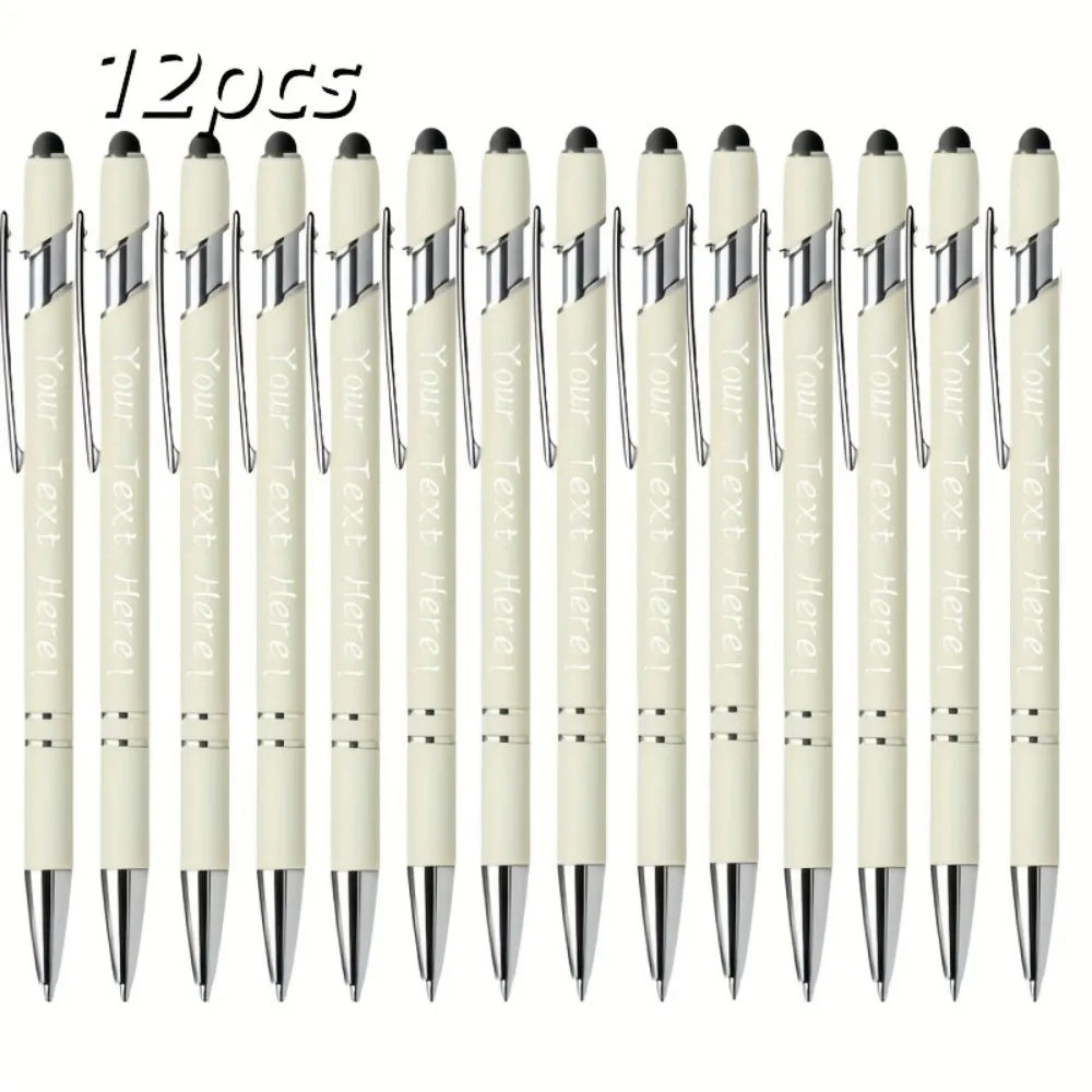 Engraved Metal Ballpoint Pens - 12-Pack Personalized Business, Anniversary & Graduation Gift Pens