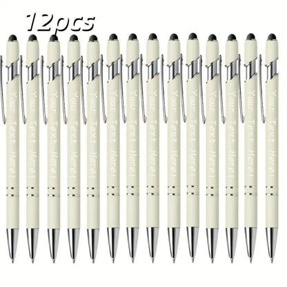 Engraved Metal Ballpoint Pens - 12-Pack Personalized Business, Anniversary & Graduation Gift Pens