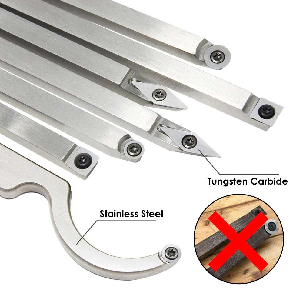 TASP Swan Neck Woodturning Tool – Carbide Insert Cutter with Aluminum Handle for Woodworking Lathe Machine