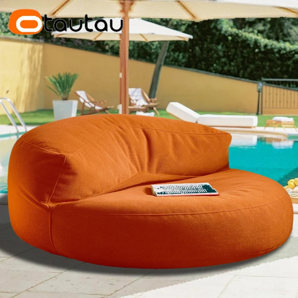 OTAUTAU Outdoor 4ft Waterproof Chenille Bean Bag Cover - Poolside Lounger Sofa Bed