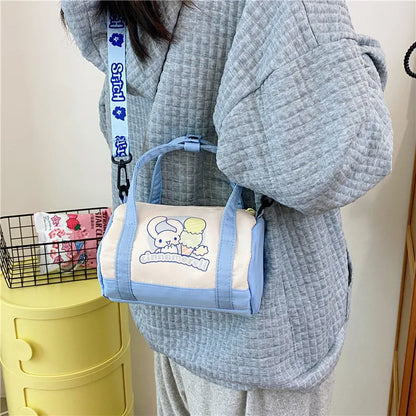 Disney Stitch Sanrio Canvas Bucket Tote Bag – Cute Cartoon Crossbody & Casual Portable Bag