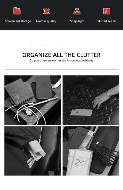 Multifunctional Car Seat Gap Organizer – Leak-proof PU Leather Storage Box with Cup Holder