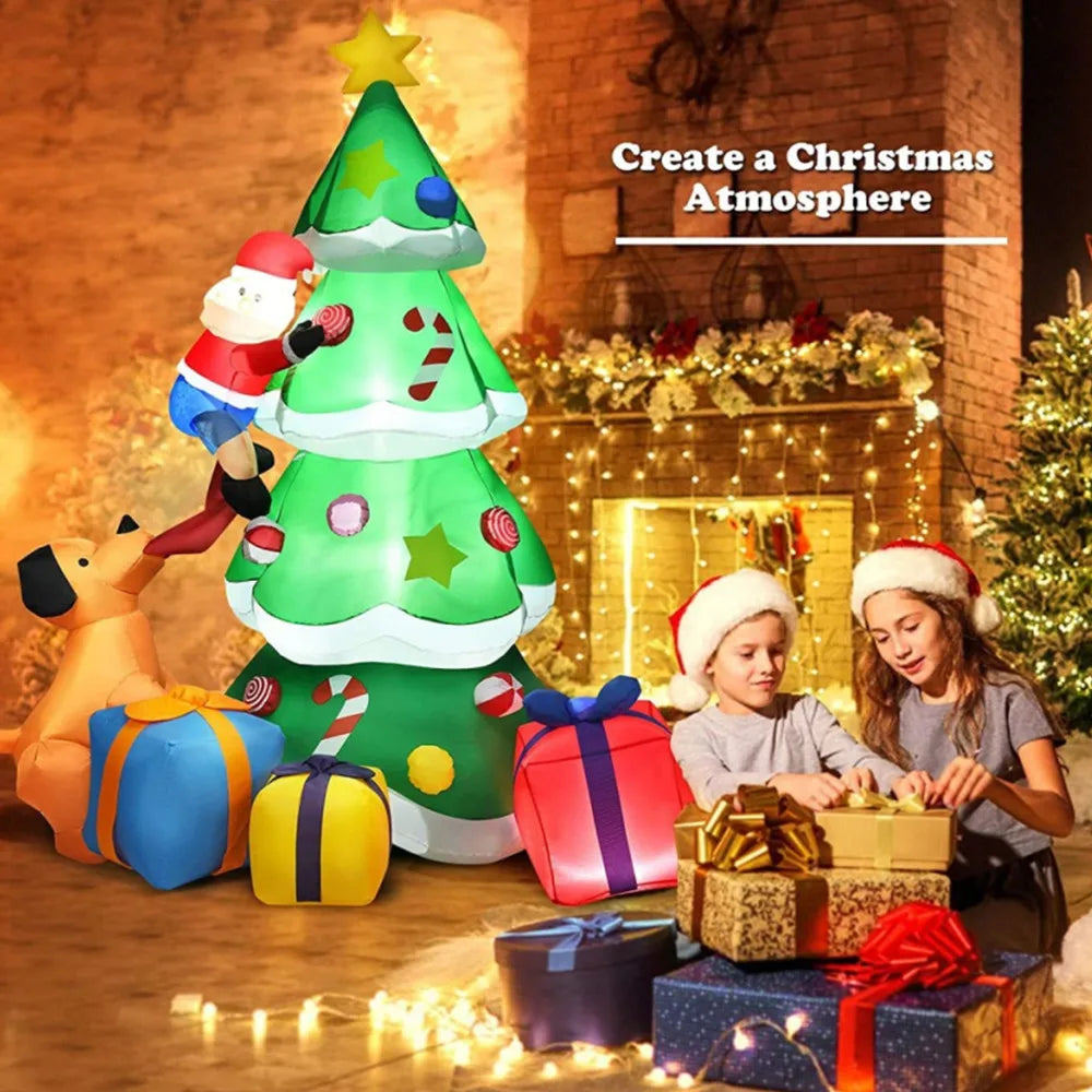 Christmas Tree Inflatable Decoration – Built-in LED Lights Ornament for Xmas Party, New Year, Indoor and Outdoor Garden Decor