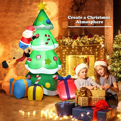 Christmas Tree Inflatable Decoration – Built-in LED Lights Ornament for Xmas Party, New Year, Indoor and Outdoor Garden Decor