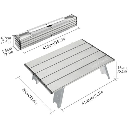 WESTTUNE Mini Camping Table – Ultralight Portable Aluminum Folding Table for Backpacking, Picnic & BBQ