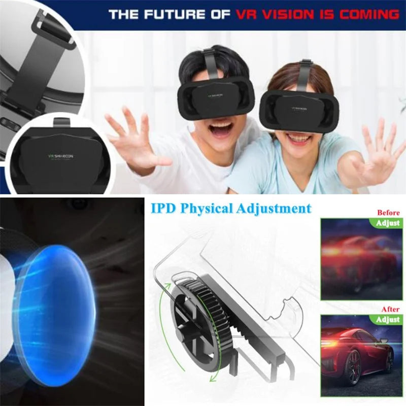 G10 IMAX 3D Virtual Reality Glasses VR Helmet for 4.7-7" Phones - Giant Screen with Game Controller Support