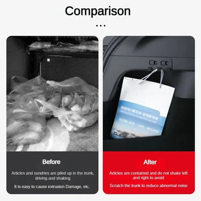 Updated Rear Trunk Hook for Tesla Model Y 2024 – Interior Storage Hanger for Luggage, Bags & Umbrella Organizer Accessories, Durable Car Hook Holder