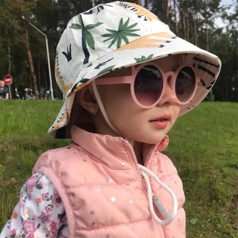 Summer Panama Baby Sun Hat – Cartoon Fisherman Bucket Hat for Kids & Toddlers, UV Protection Outdoor Bonnet for Boys & Girls (Autumn & Summer Wear)