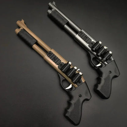 Mini Alloy Rubber Band Rifle – 8-Burst Toy Gun Pistol Model Ornament | Fun Christmas Gift for Boys