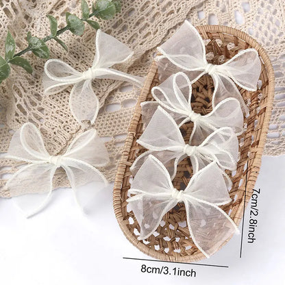 6Pcs White Lace Bow Hair Clips for Baby Girls – Lovely Bowknot Hairpins, Barrettes, Kids Hairgrips, Korean Headwear Accessories
