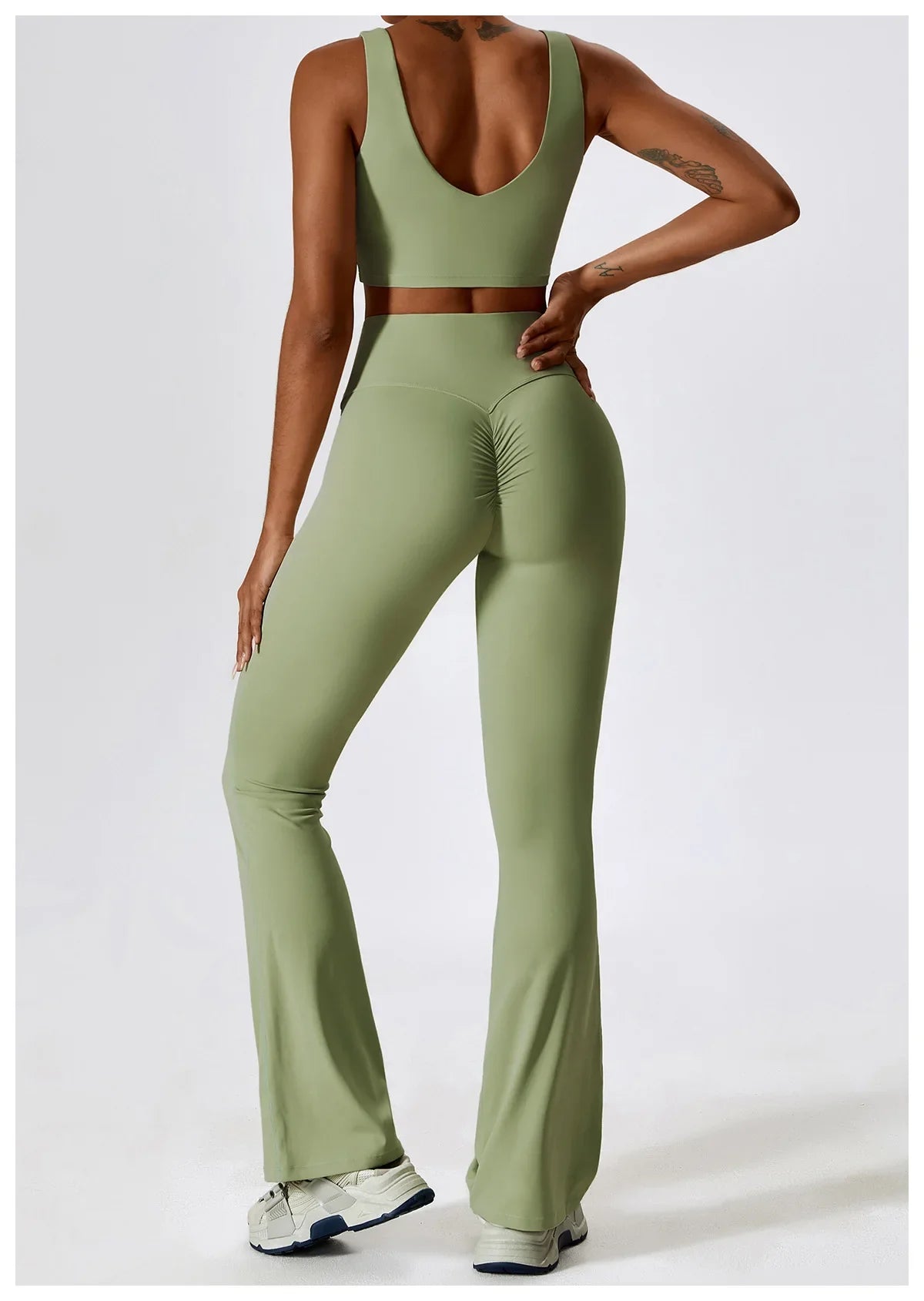 2PCS Seamless Women’s Yoga Set – Long Sleeve Crop Top & Leggings Workout Outfit, Athletic Gym Sportswear