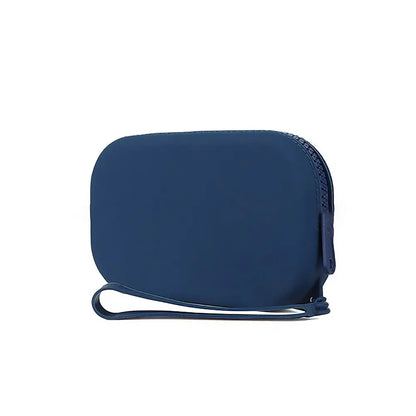 Silicone Cosmetic & Organizer Bag — Vintage Waterproof Zipper Pouch for Earphones, Coins, Travel, Women & Girls