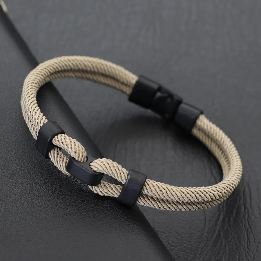 Personalized Men's Thread Bracelet – 4mm Milan Rope Bangle, 6 Color Wrap, Grade A Gift for Boyfriend