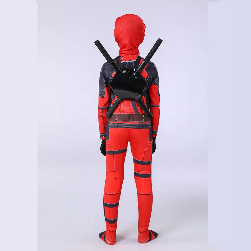 Deadpool Kids Halloween Cosplay Costume – Superhero Jumpsuit for Children