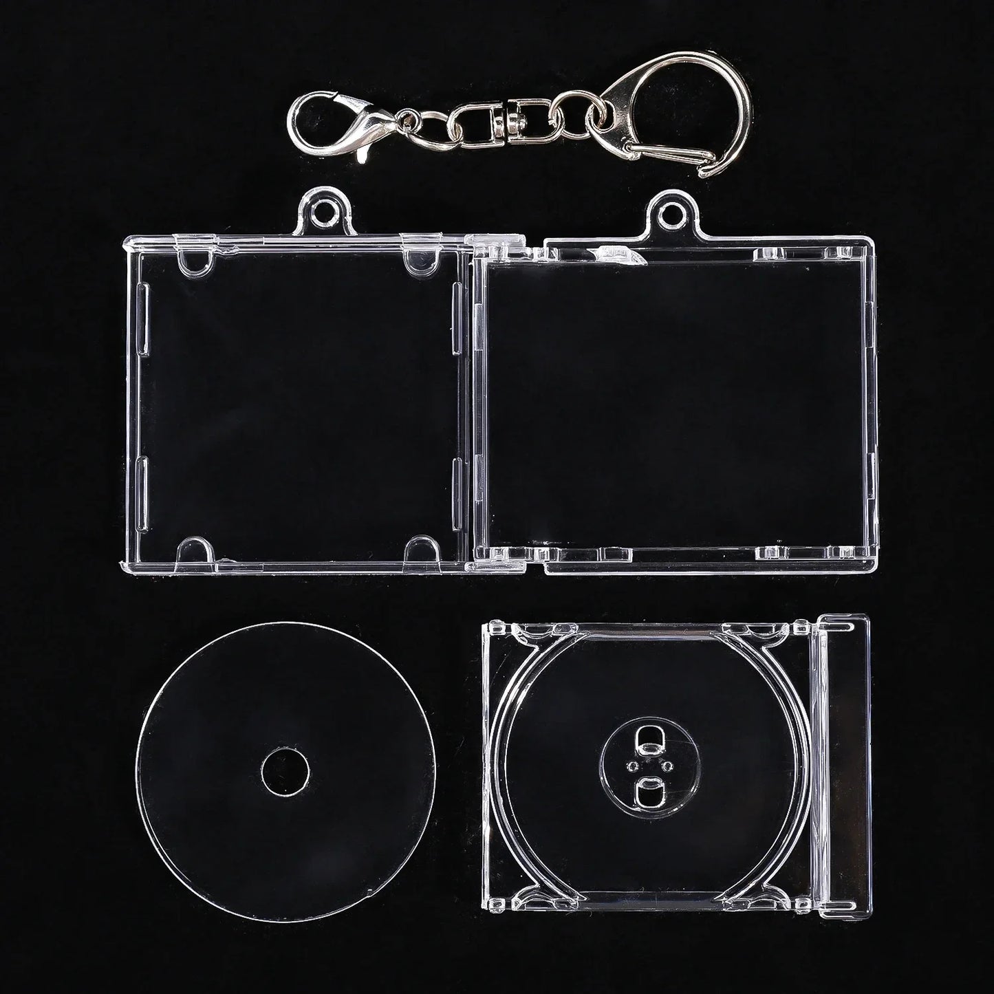 1/50pcs Clear Mini CD Case Pendant – DIY Commemorative Album Keychain & Backpack Hanging Decoration Keyrings