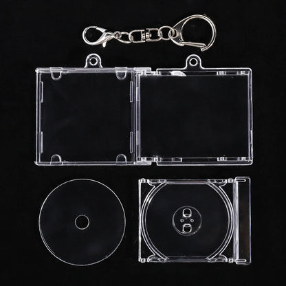 1/50pcs Clear Mini CD Case Pendant – DIY Commemorative Album Keychain & Backpack Hanging Decoration Keyrings