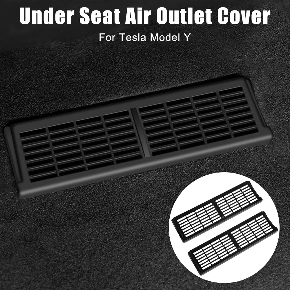 Tesla Model Y Air Outlet Covers - 2pcs Under Seat Vent Dustproof Protection Covers for Car Decoration