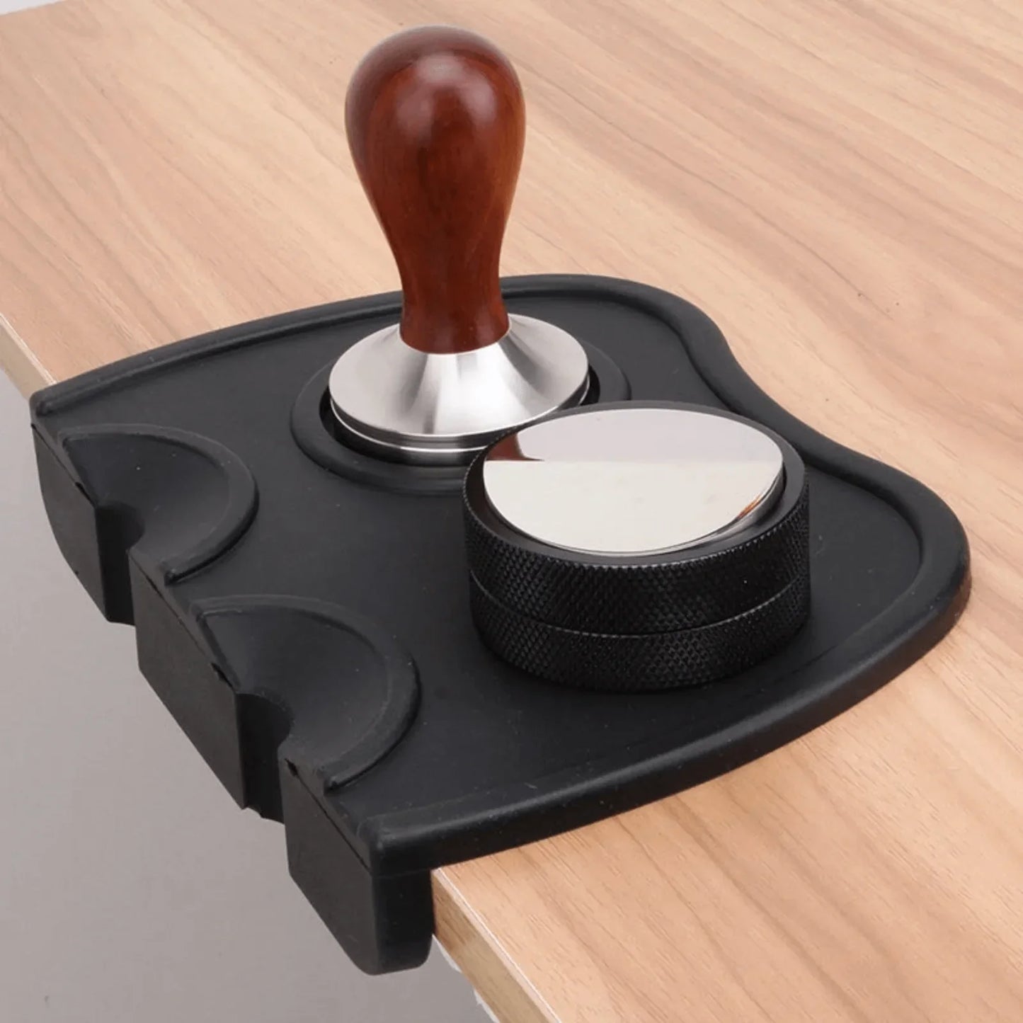 Silicone Espresso Tamper Mat - Anti-Skid Coffee Tamping Corner Pad for Baristas, Durable Coffeeware Tool Holder