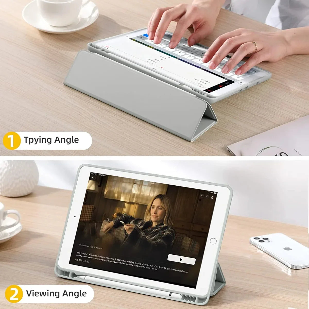 Magnetic Tablet Case with Pencil Holder for iPad 10th Gen, Air 5/6, Pro 11 – Fits 9.7" to 10.5" Models