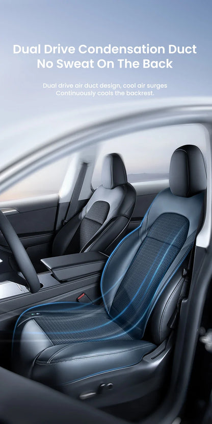 YZ Tesla Seat Cushion Cover — Ventilated Cooling Car Seat with Fan for Model 3 & Model Y | Breathable Summer Accessory