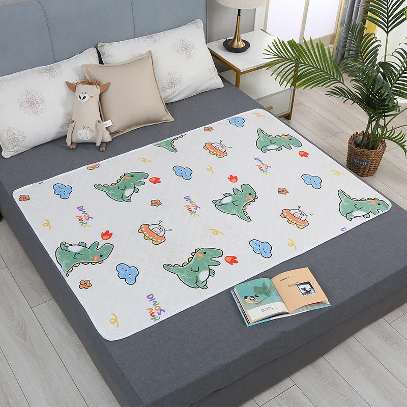 Waterproof Baby Mattress Protector – Washable Urine Mat with Cute Cartoon Design | Breathable Diaper Bedding Pad for Toddlers