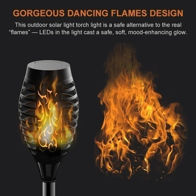 Solar Flame Torch Lights: Flickering Waterproof Outdoor Garden Decoration - Lawn Path Yard Patio Floor Lamps in 1/2/4/6/8/10Pcs