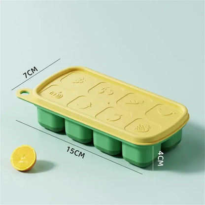 Food-Grade Silicone Ice Molds – Baby & Home Ice Storage Boxes with Lid, Freezing Kitchen Tools