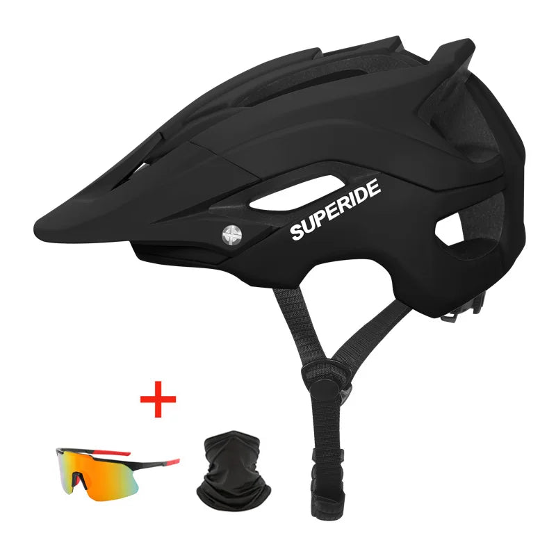 SUPERIDE In-Mold DH MTB Bicycle Helmet - Anti-Impact Sports Road & Mountain Bike Helmet for Men & Women, Cycling Safety Gear