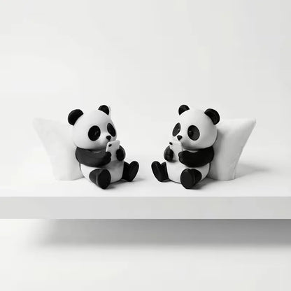 Cute Panda Sculpture Ornament - Creative Desktop, Office & Car Decor Collectible Figurine
