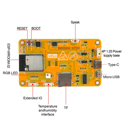 2.8" ESP32-2432S028R TFT LCD Module – ILI9341 Resistive Touchscreen Display with ESP-WROOM-32 Development Board & Acrylic Case
