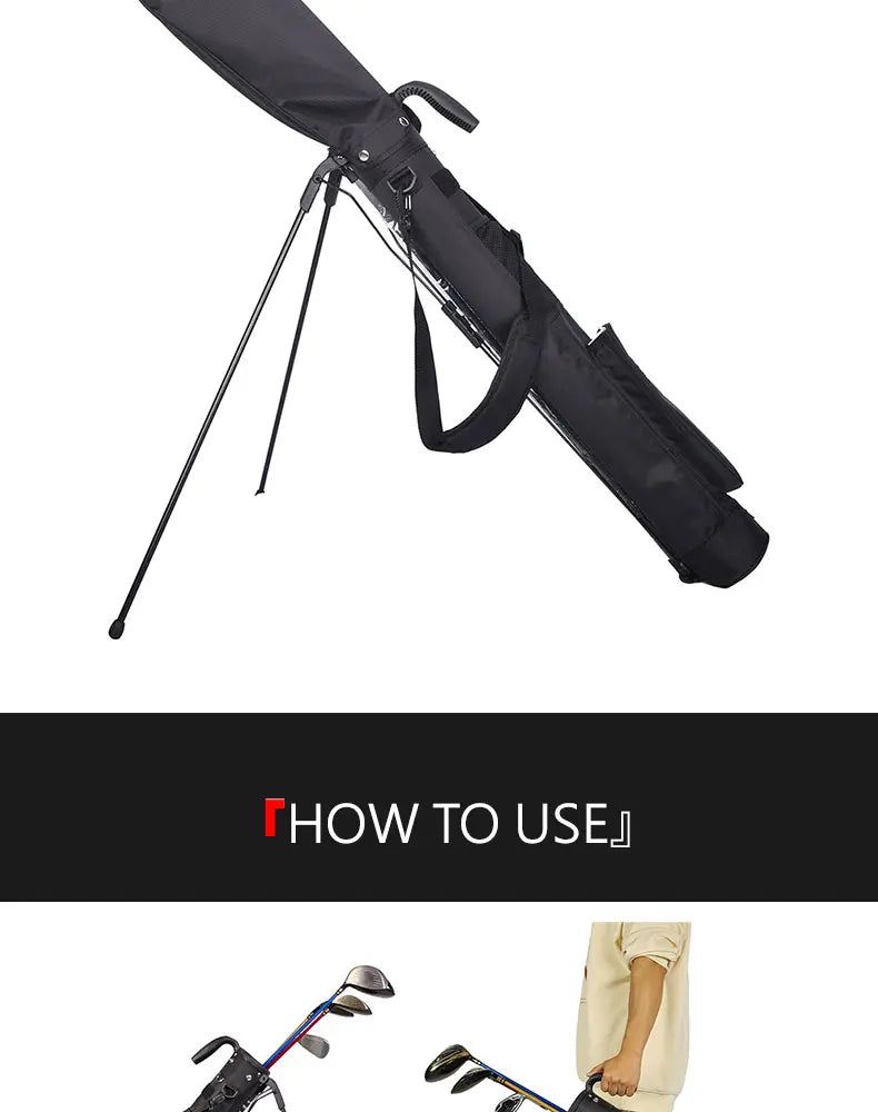 Lightweight Golf Club Bag with Bracket - Waterproof Stand Carry Bag, Golf Gun Rack Design