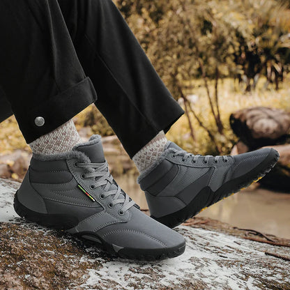 Men's Winter Boots – Snow Barefoot Outdoor Non-Slip Warm Fur Ankle Boots, Lightweight Hiking Sneakers in Plus Sizes