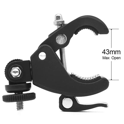 Universal 360° Rotating Bike Handlebar Camera Mount – 1/4” Tripod Clamp for GoPro and Action Cameras