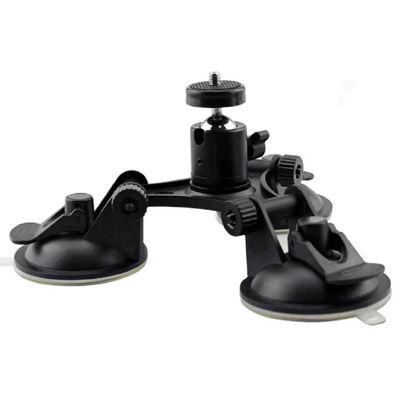 Triple Suction Cup Mount with 1/4'' Thread Adapter for GoPro Hero 13/12/11/10/9/8, DJI Osmo Action 5/4/3, Insta360, SJCAM