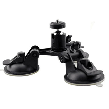 Triple Suction Cup Mount with 1/4'' Thread Adapter for GoPro Hero 13/12/11/10/9/8, DJI Osmo Action 5/4/3, Insta360, SJCAM