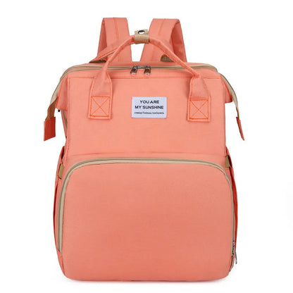 Foldable Bed Diaper Bag with Changing Station - Insulated Pocket, Large Capacity, Multifunctional Double Shoulder Mommy Bag